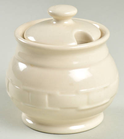 Woven Traditions Ivory Sugar Bowl & Lid