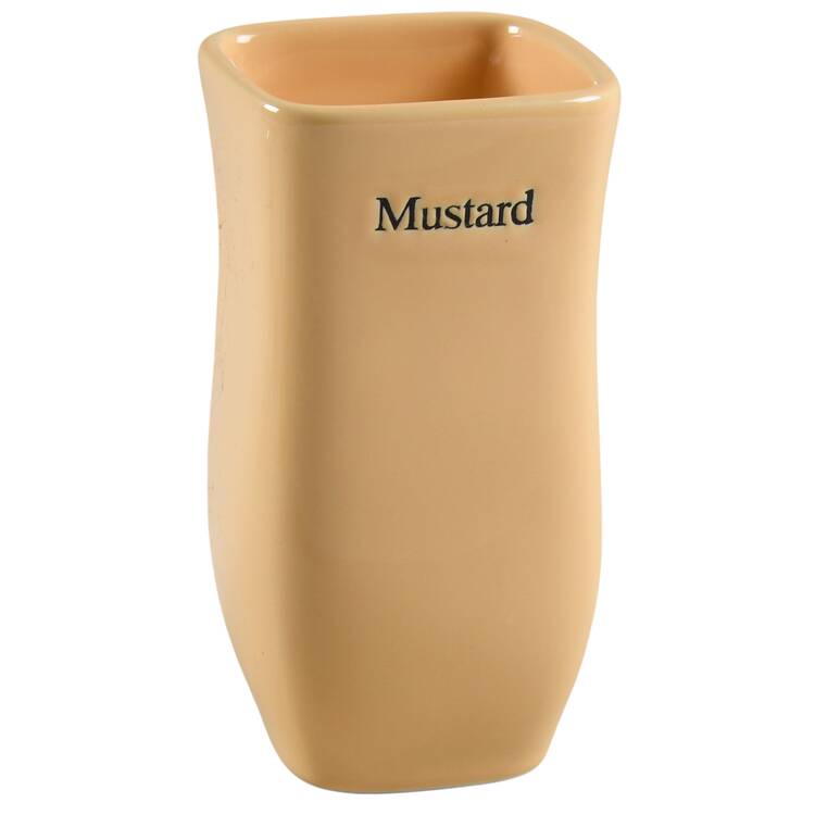 Woven Traditions Ivory Mustard Jar No Lid