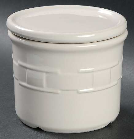 Woven Traditions Ivory 1 Pint Crock with Coaster Lid by Longaberger