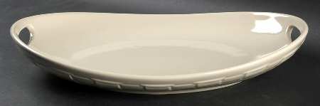 Woven Traditions Ivory 14" Oval Handled Tray by Longaberger
