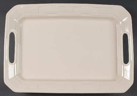 Woven Traditions Ivory 17" Handled Tray by Longaberger