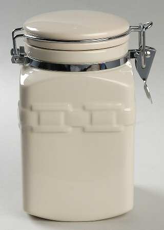 Woven Traditions Ivory Medium Canister with Hinged Lid by Longaberger