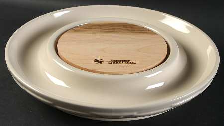 Woven Traditions Ivory Round Cheese & Cracker Tray w/Wood Cutting Board