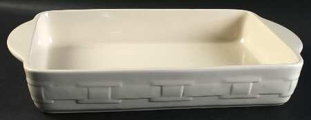 Woven Traditions Ivory 16" Rectangular Baker