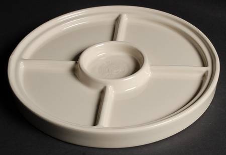 Woven Traditions Ivory Divided Plate for 8-in-1 Entertainer Set by Longaberger