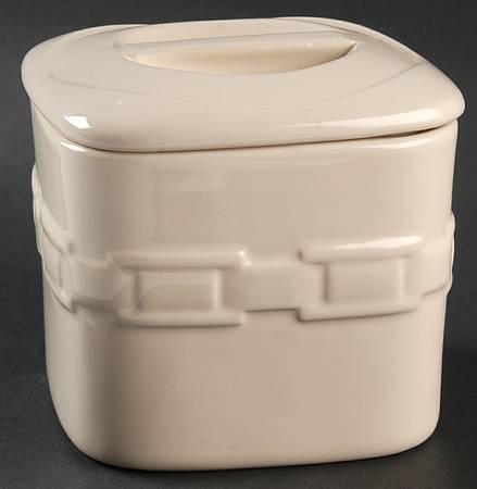 Woven Traditions Ivory Small Square Canister & Lid by Longaberger