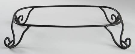Woven Traditions Ivory Metal Stand for 15" Oval Divided Vegetable Bowl