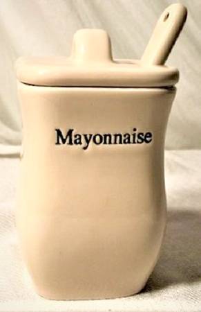 Woven Traditions Ivory Mayonnaise Jar & Lid with Ceramic Spoon