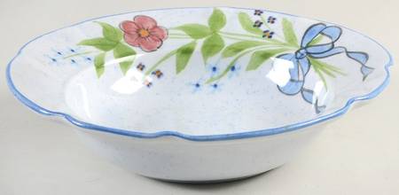 Blue Bouquet Rim Soup Bowl