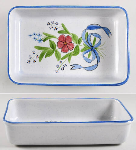 Blue Bouquet 10" Rectangular Baker