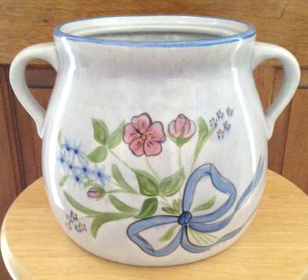 Blue Bouquet Cookie Jar No Lid