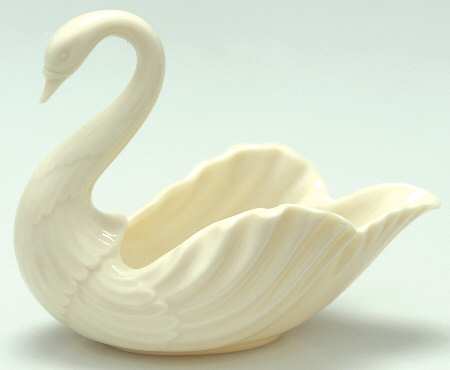 Swan Col Crm (Nt, Opentail, Gold Stamp) 4" Swan Form Bowl