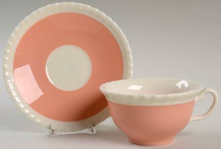 Classic Coral Flat Cup & Saucer Set