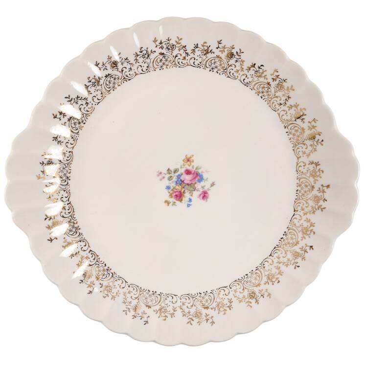 English Rose Handled Cake Plate
