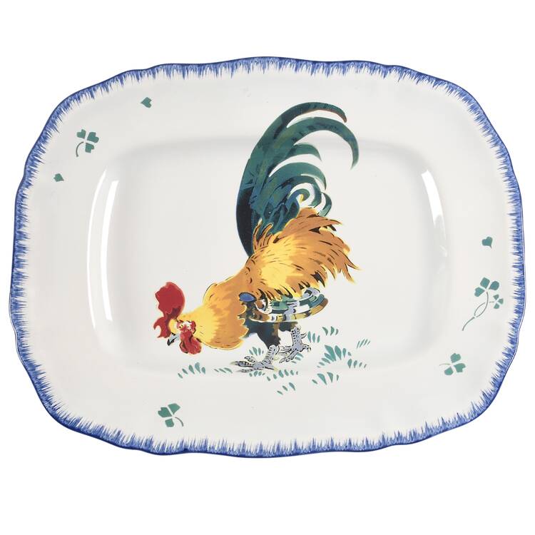 Les Coqs 14" Oval Serving Platter