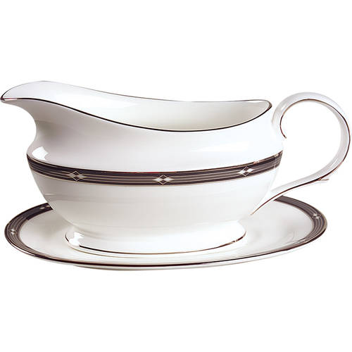 Diamond Solitaire Gravy Boat & Underplate