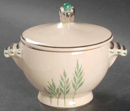 Green Wheat (Round) Sugar Bowl & Lid