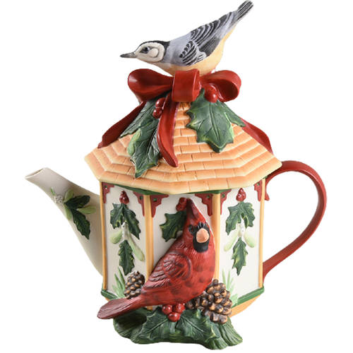 Winter Greetings Figural Teapot & Lid
