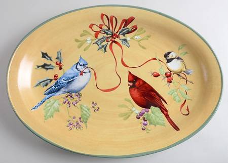 Winter Greetings 17" Oval Serving Platter