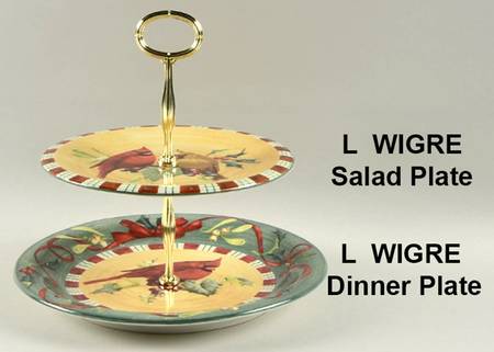 Winter Greetings Mixed/Match 2 Tier Serving Tray