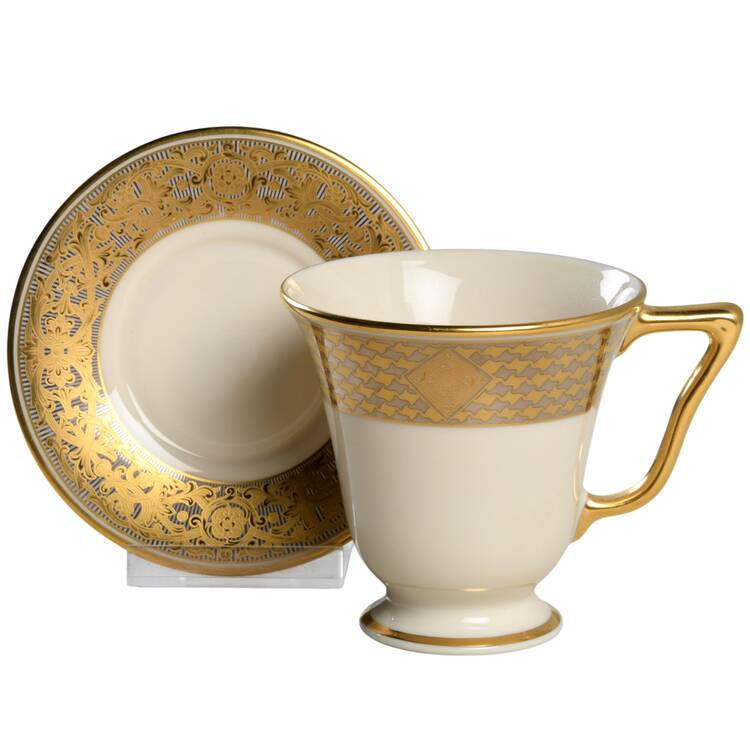 Haute Couture Footed Cup & Saucer Set