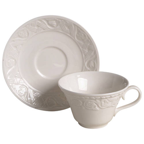 Organza (No Trim) Footed Cup & Saucer Set