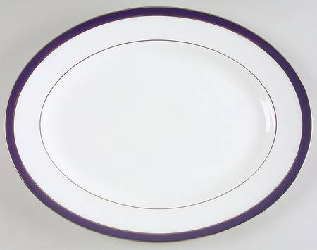 Federal Cobalt Platinum 13" Oval Serving Platter