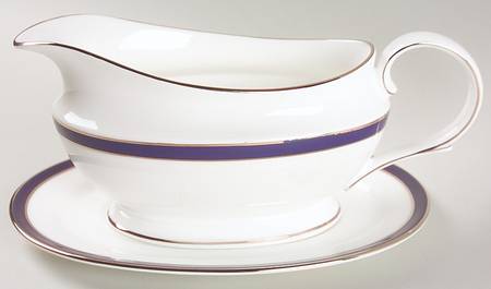 Federal Cobalt Platinum Gravy Boat & Underplate