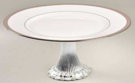 Onyx Frost Cake Stand with 4"-5" Metal Pedestal  Hc
