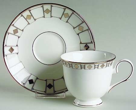 Prism Platinum Footed Cup & Saucer Set