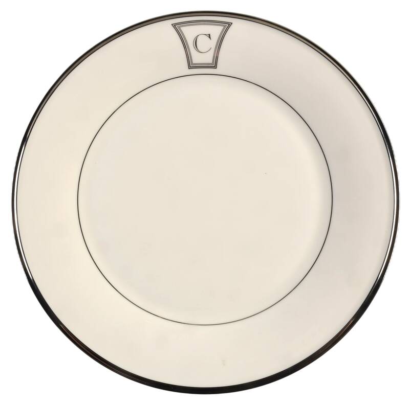 Solitaire Tempo Monogram Dinner Plate by Lenox