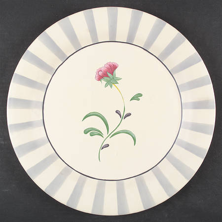 Poppies On Blue Botanical Round Wood Tray