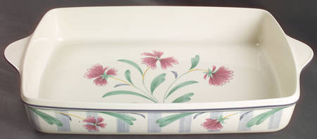 Poppies On Blue Botanical 16" Rectangular Baker