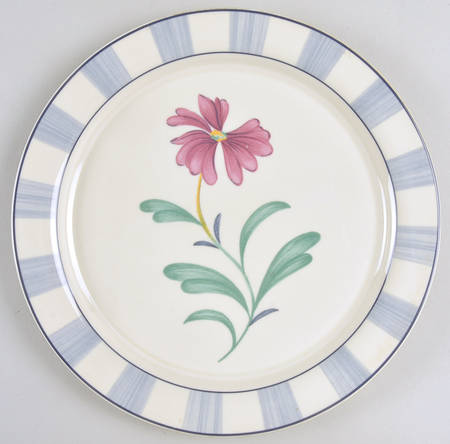 Poppies On Blue Botanical Accent Luncheon Plate