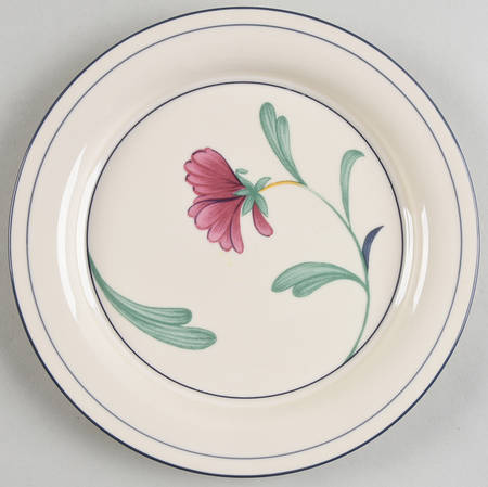 Poppies On Blue Botanical Salad Plate