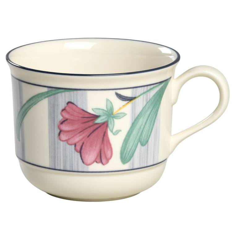 Poppies On Blue Botanical Flat Cup