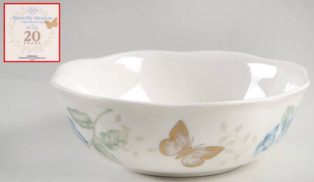 Butterfly Meadow 6" All Purpose Bowl 20th Anniversary Backstamp