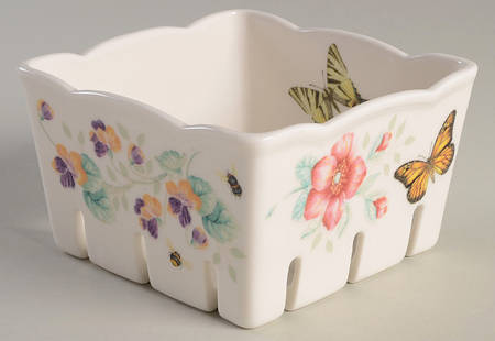 Butterfly Meadow Square Berry Basket by Lenox