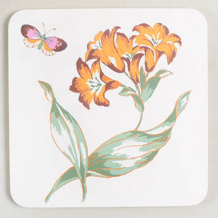 Butterfly Meadow Square Corkback Coaster