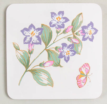 Butterfly Meadow Square Corkback Coaster