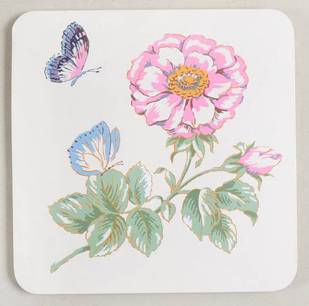 Butterfly Meadow Square Corkback Coaster