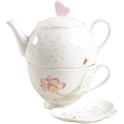 Butterfly Meadow Individual Teapot & Lid w/Cup & Tea Bag Holder