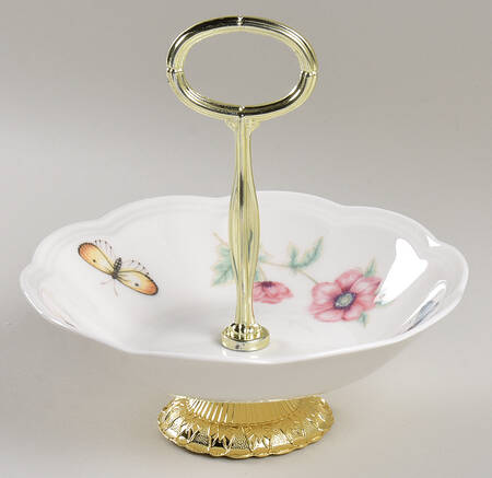 Butterfly Meadow 6"-7" Handled Footed Nut Dish HC