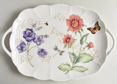 Butterfly Meadow 18" Rectangular Handled Serving Platter