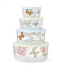 Butterfly Meadow Glassware Storage Bowls - Set of 4 (STB4G, STB5G, STB6G & STB7G) by Lenox