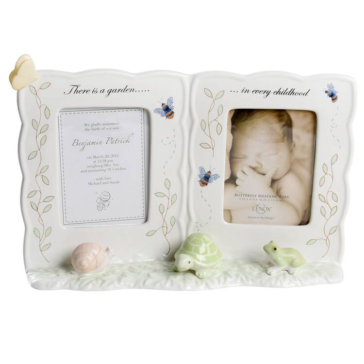 Butterfly Meadow Double Frame-Holds 5" X 7" by Lenox