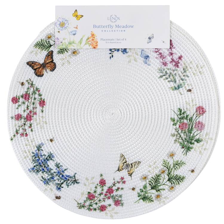Butterfly Meadow Round Woven Placemat - Set of 4