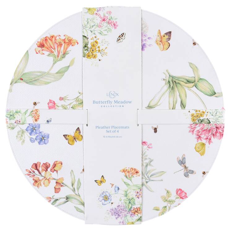Butterfly Meadow Round Pleather Placemat - Set of 4