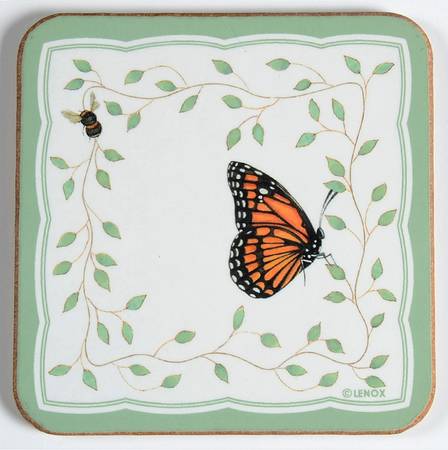 Butterfly Meadow Square Corkback Coaster