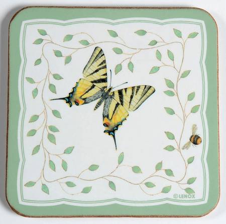 Butterfly Meadow Square Corkback Coaster